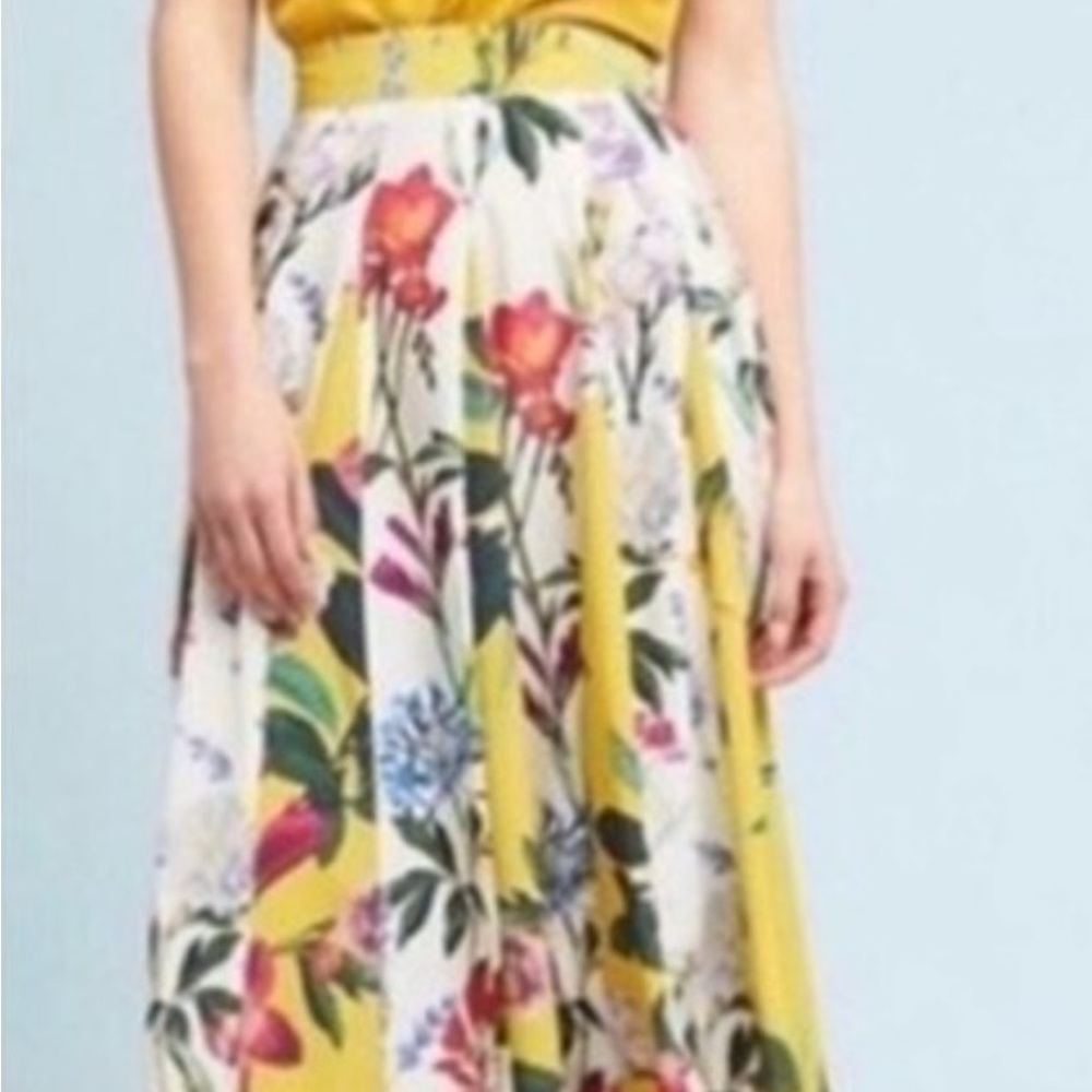 ROCOCO SAND Aprile Floral Yellow Maxi Skirt Size 6P - Picture 2 of 16